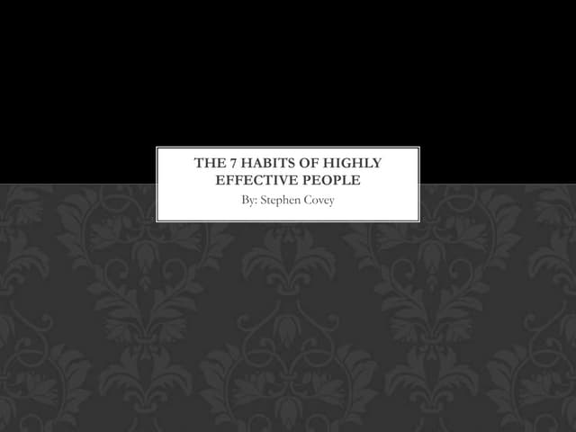 7 habits of highly effective people