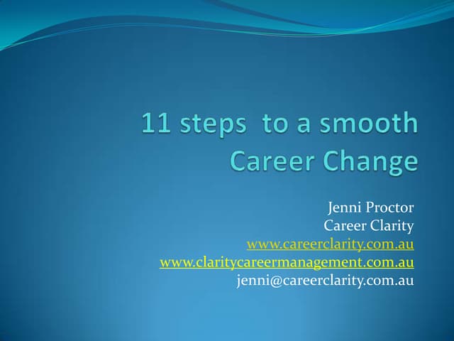 11 steps to a smooth career change