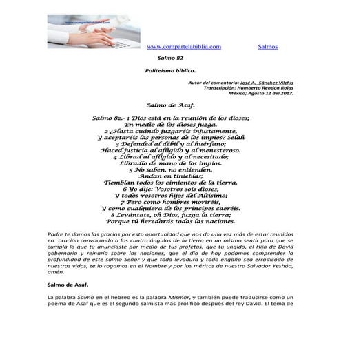 82.  salmo 82 politeismo bíblico