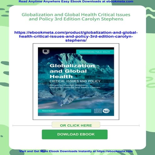 Globalization and Global Health Critical Issues and Policy 3rd Edition Caroly...