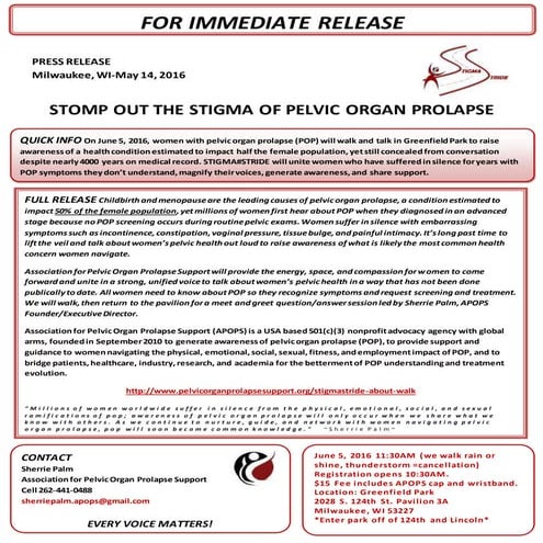 STIGMASTRIDE PRESS RELEASE 2016