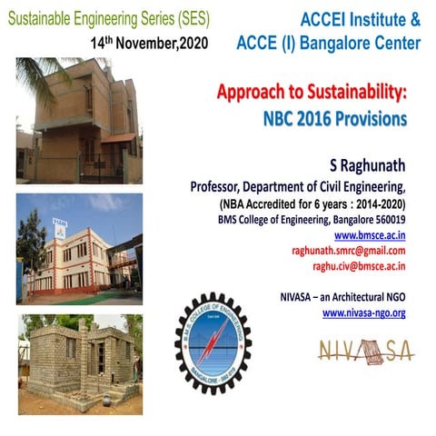 Approach to Sustainability:  NBC 2016 Provisions