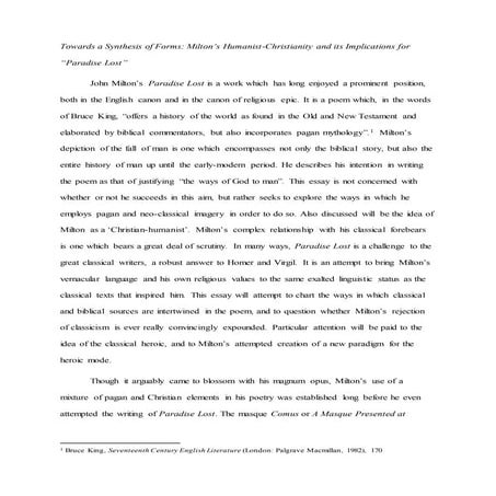 Milton and Pagan Imagery