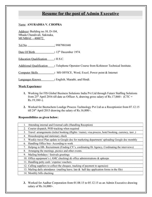 Anuradha Chopra Resume Sept 16