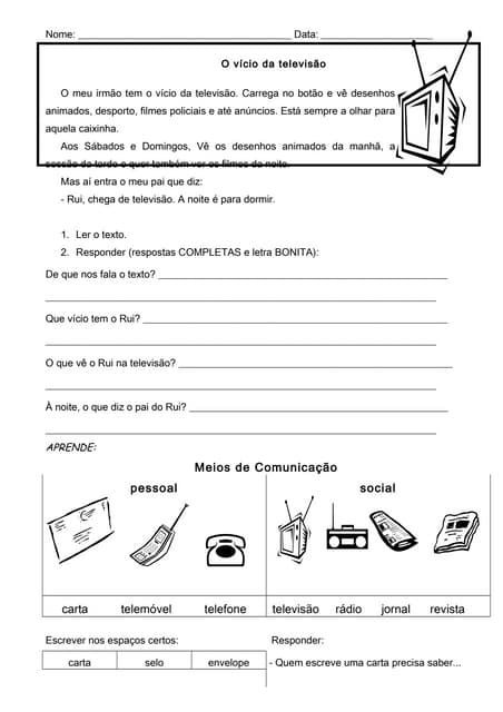 93 os meios de comunicação pessoal e social