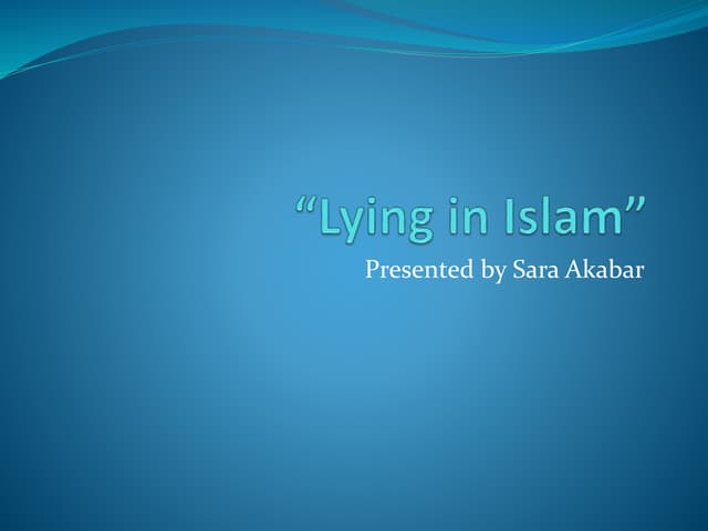 lie in islam