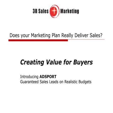 Introducing ADSPORT Sales Leads on Realistic Budgets 