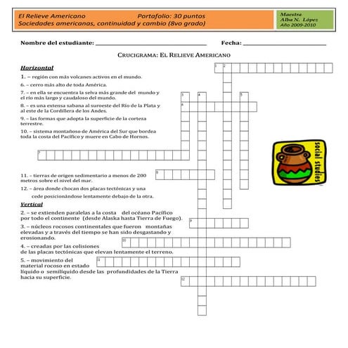 El Relieve Americano (Tarea en clase)