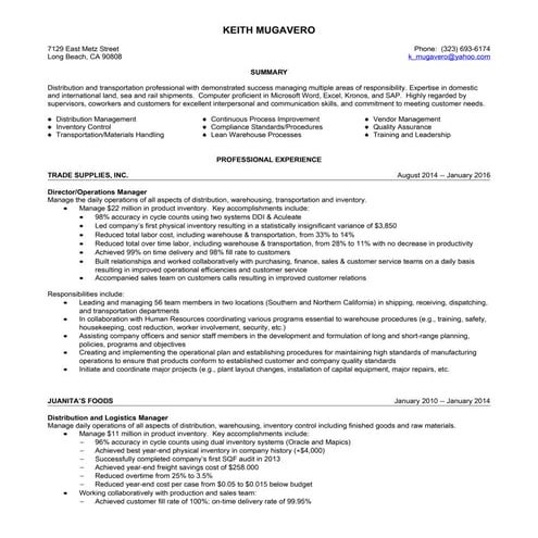 Mugavero Keith 2016 Resume
