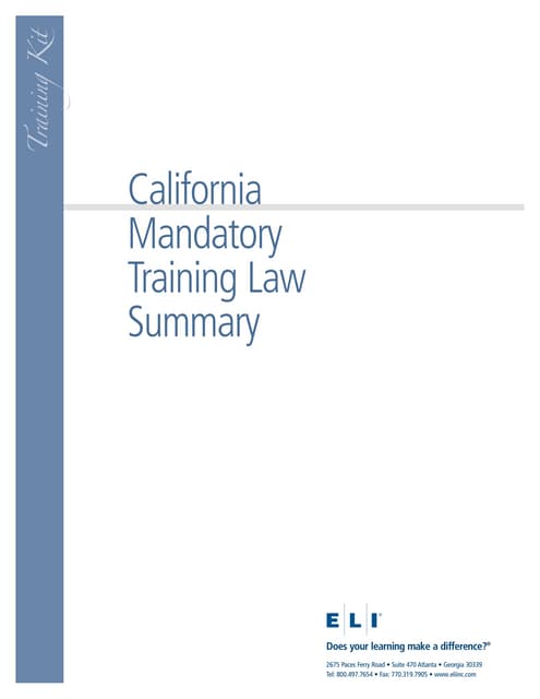 California Ab1825 Training Kit