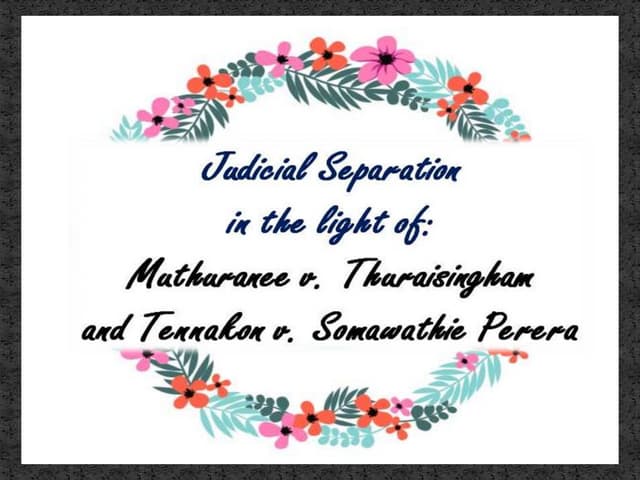 Judicial Separation in Sri Lanka