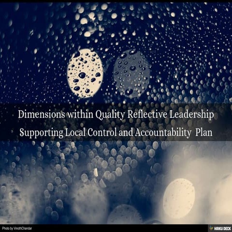 Dimensions within Quality Reflective Leadership