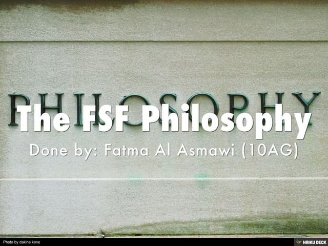 FSF Philosophy
