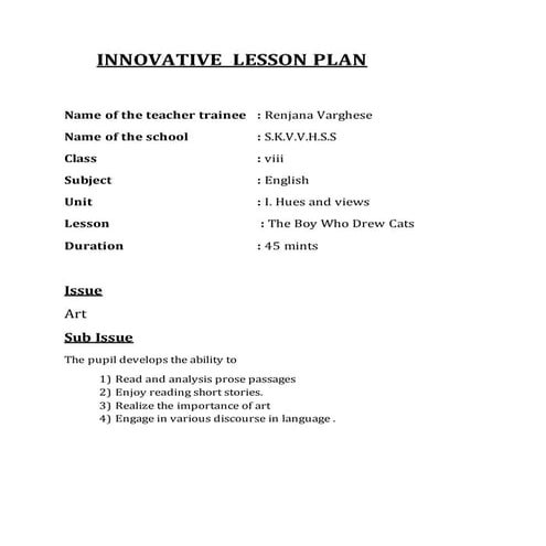  innovative  lesson plan
