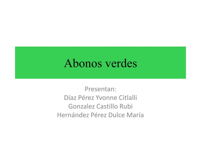 Abonos verdes 