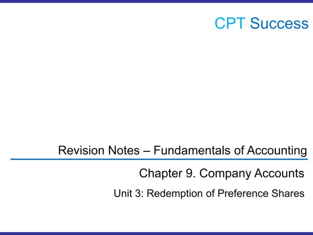 Acc0903 redemption of preference shares
