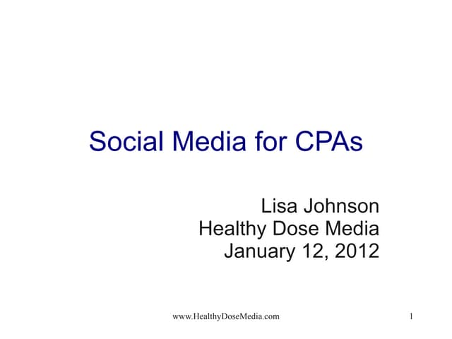 Social Media for Accountants 01.12.12