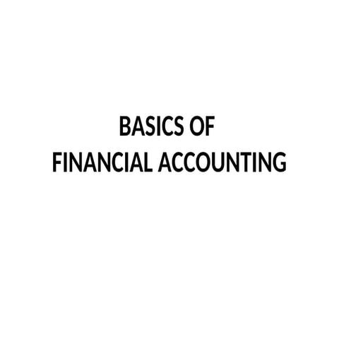 Basics of Financial Accounting Introduction
