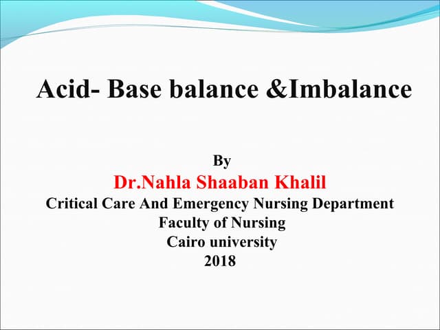 Acid  base imbalances 2018