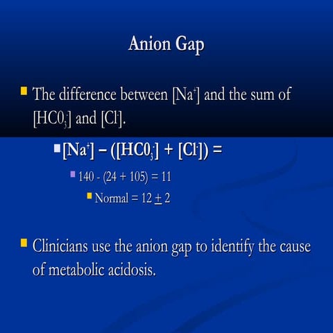 Acid base disturbances