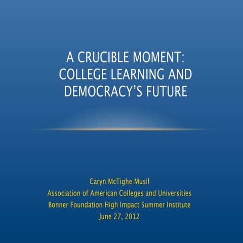 A Crucible Moment & High-Impact Practices Presentation 