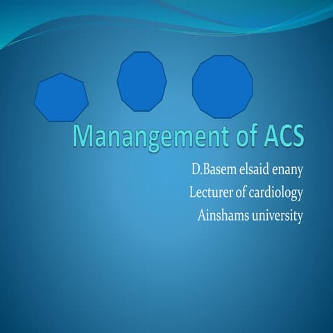 management of acute coronary syndrome