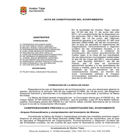 Acta de pleno de 11 de junio de 2011