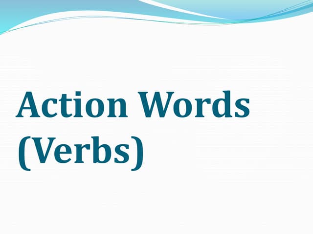 Action words verbs