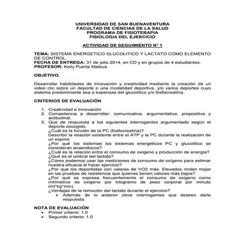 Actividades de seguimiento