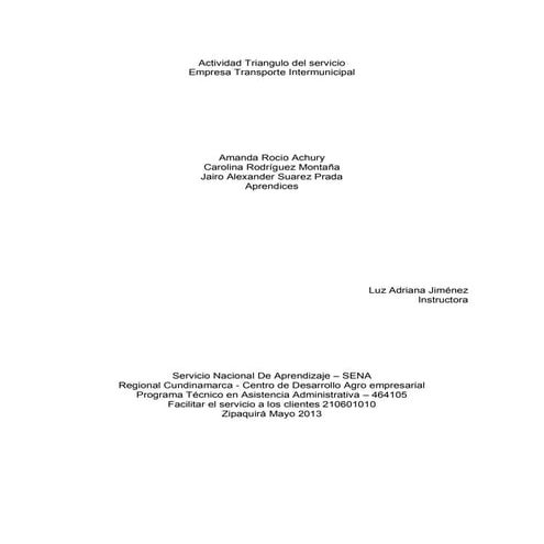 Actividad triangulo del servicio