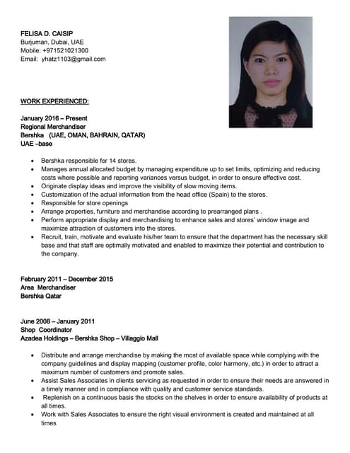 felisa caisip CV