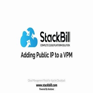 StackBill Cloud Management Portal  - Adding  public IP to a VPM