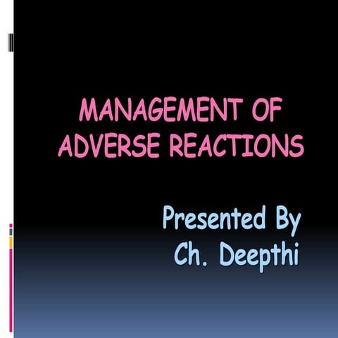adverse drug reactions  management