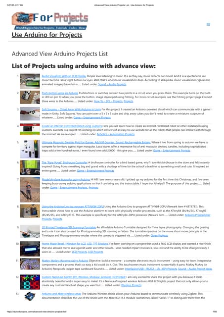 Advanced View Arduino Projects List - Use Arduino for Projects.pdf