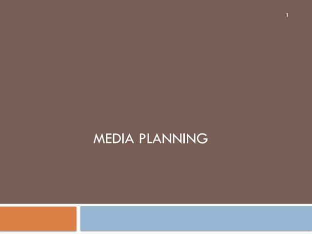 Advertising Media Planning Lecture 3 of 1