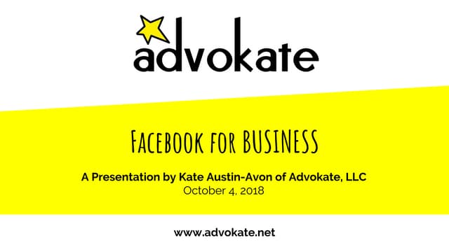 Advokate's Presentation on Facebook