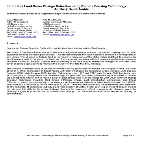 Land Use_land cover change detection_Al kharj