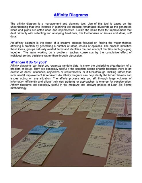 Affinity diagrams