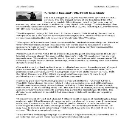 A field in england case study