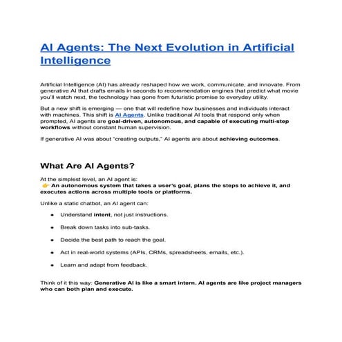 AI Agents_ The Next Evolution in Artificial Intelligence.pdf