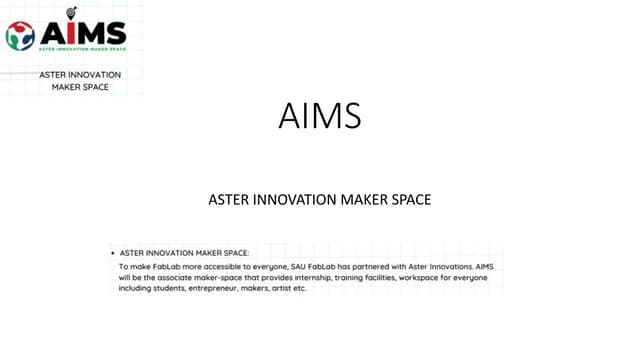 AIMS-Aster Innovation maker Space, Dhaka