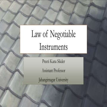 AIS 2102 Introduction to Negotiable Instruments