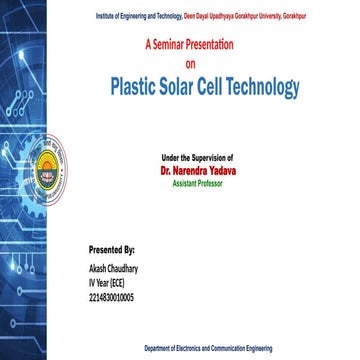 Plastic solar cell technology seminar project.pptx