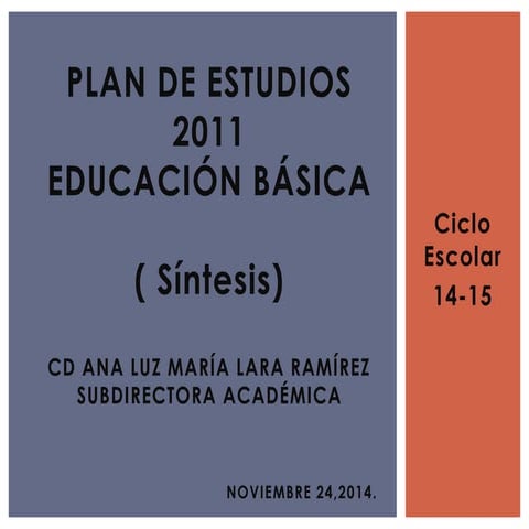 Plan de estudios 2011 síntesis