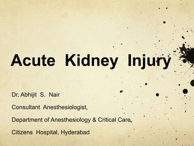 Acute Kidney Injury