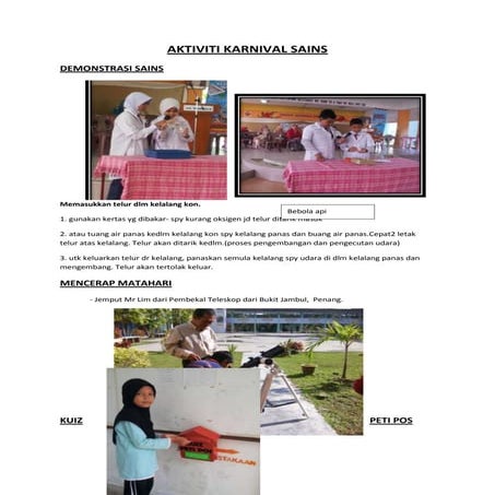 Aktiviti karnival sains