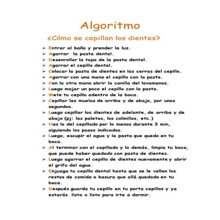 Algoritmo cepillado de los dientes