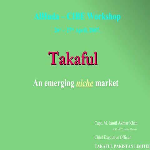 Al huda presentation on takaful