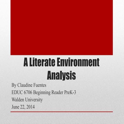 Literate Environment Analysis