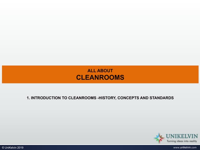Introduction to cleanrooms
